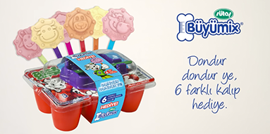 Büyümix; Freeze and eat, 6 different ice cream molds are gift