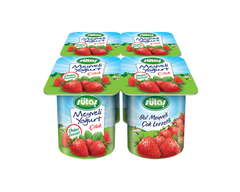 Sütaş Fruit Yogurt - Strawberry 4x115 gr